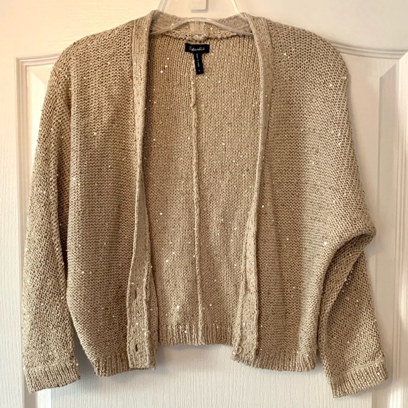 gold cropped cardigan